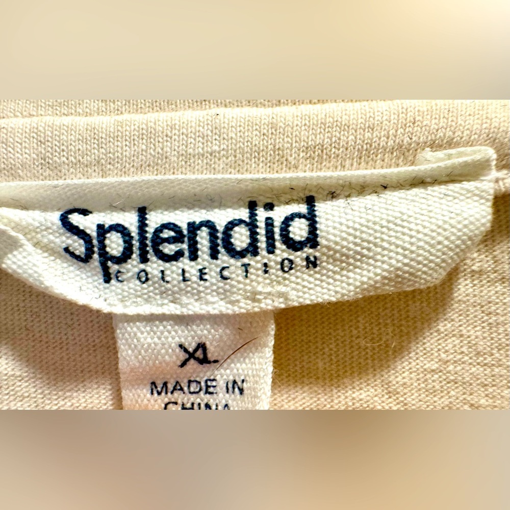 SPLENDID XL cotton tee in ivory, gently used - Picture 4 of 7